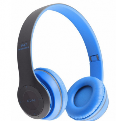 Casti wireless P47 Albastru wireless cu Bluetooth si microfon